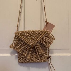 Handcrafted Woven Mini Bag in Tan